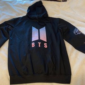 BTS Hoodie with front pocket. BNWT. Black. Size Large